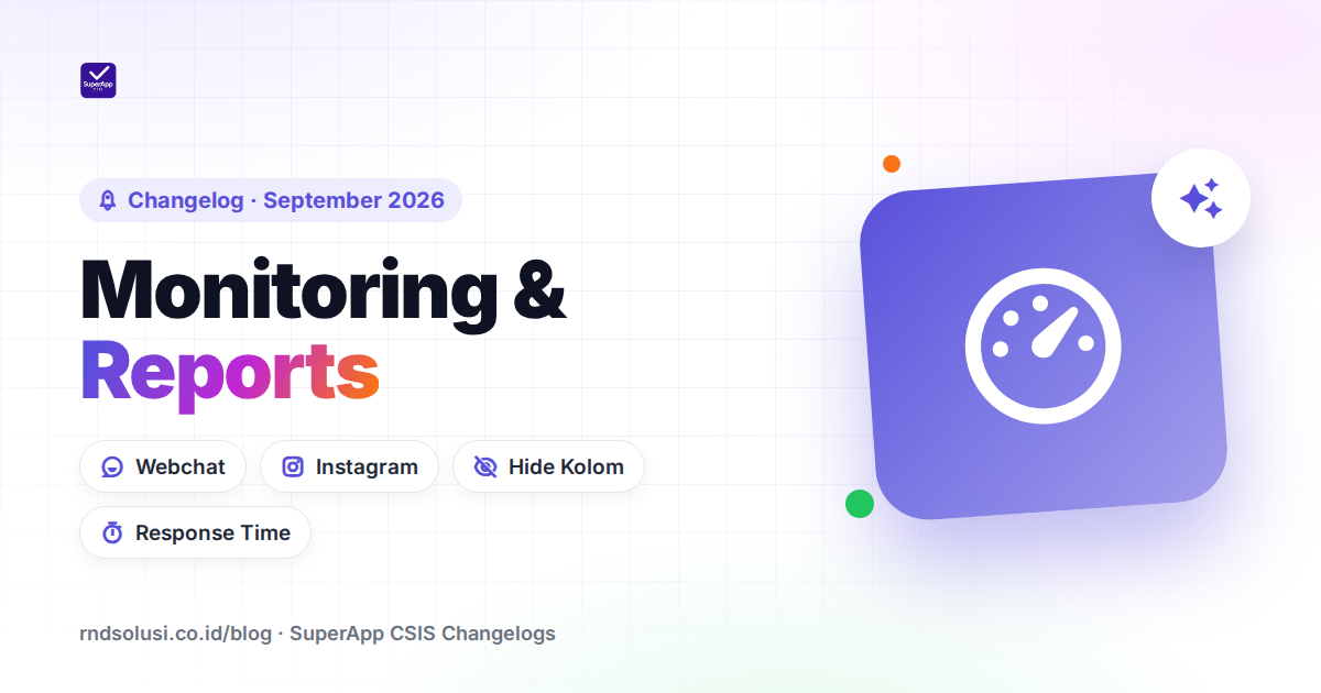 Webchat & Instagram di Monitoring, plus Laporan Webchat - Cover Image