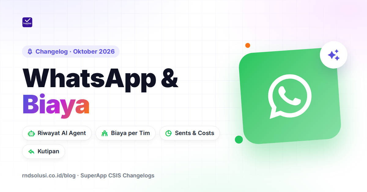 WhatsApp: Riwayat AI Agent di Chat, Biaya per Tim, dan Laporan Biaya per Kategori - Cover Image