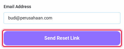 Masukkan email lalu klik Send Reset Link