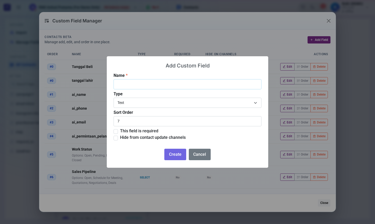 Form Add Custom Field