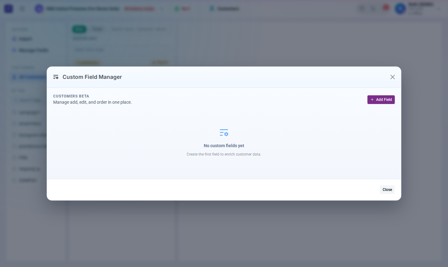 Custom Field Manager untuk Customers
