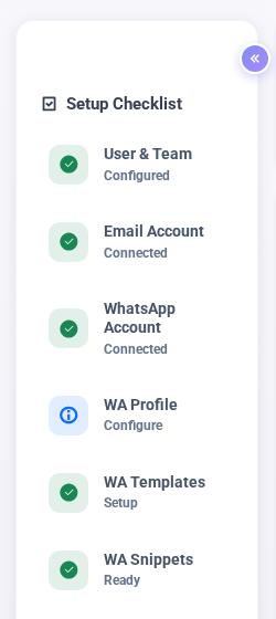 Setup Checklist di Dashboard
