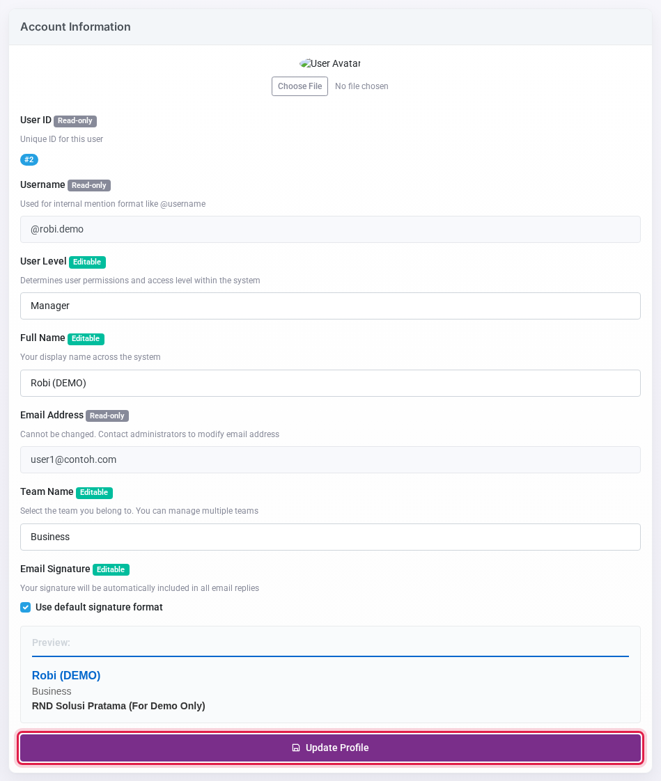 Kartu Account Information