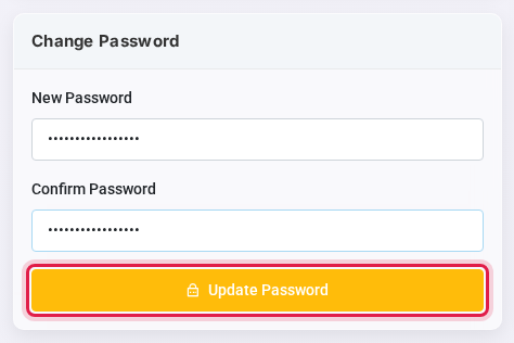 Kartu Change Password di halaman Profile