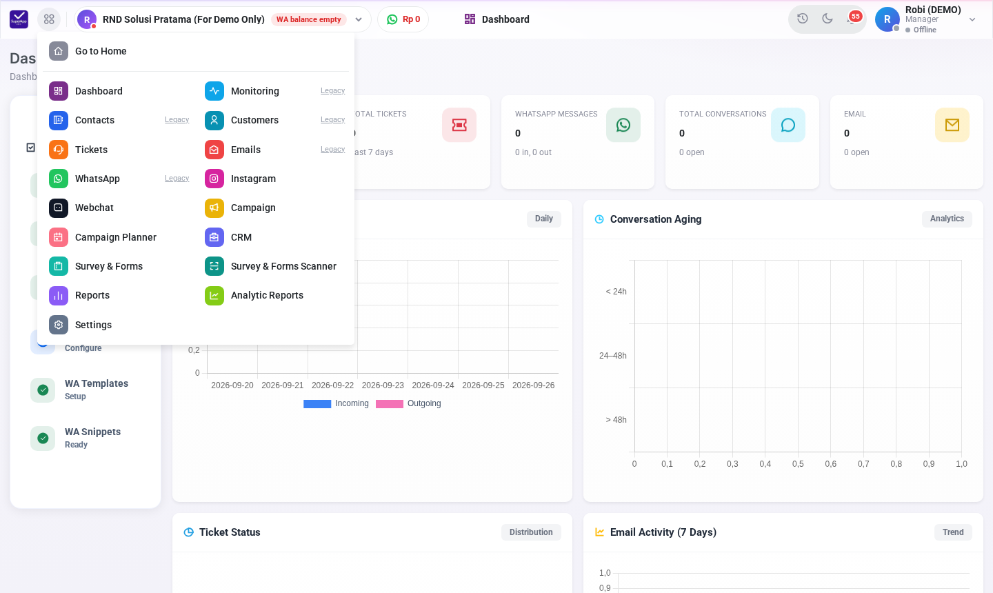 Menu All Apps untuk berpindah modul dengan cepat