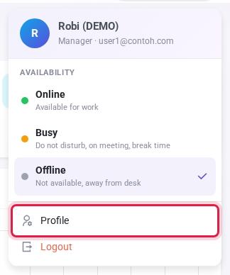 Buka menu Profile dari foto profil di kanan atas