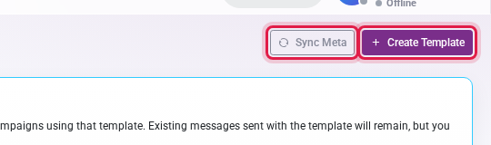 Tombol Sync Meta dan Create Template